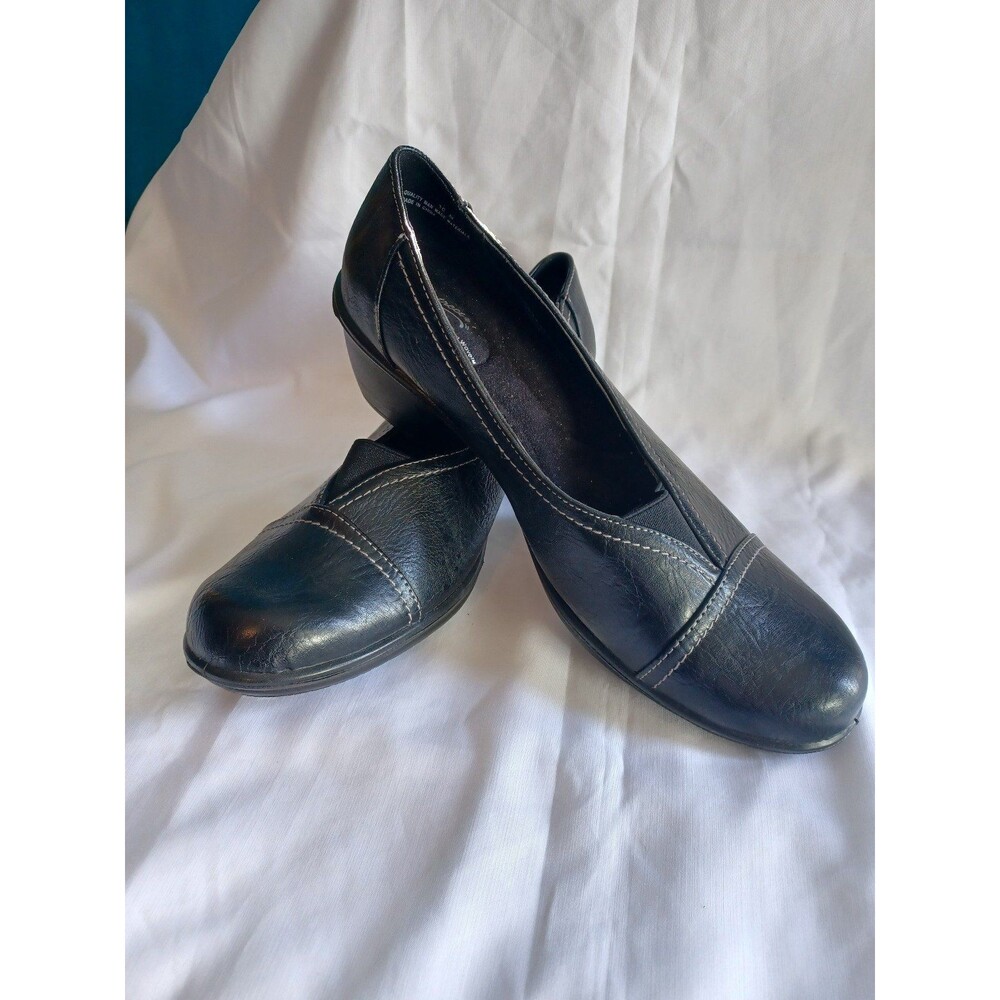 Easy Street Women's  Chive Wedge Pump Black Woven Comfort Wave Shoe Sz. 10